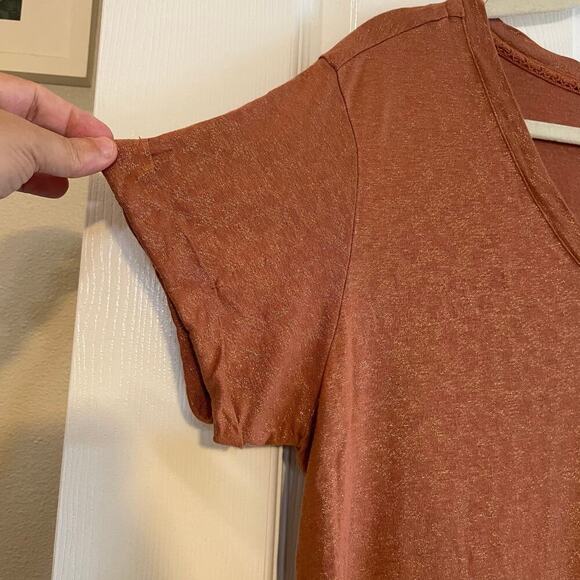 Democracy Rust V-Neck Blouse - Picture 4 of 13